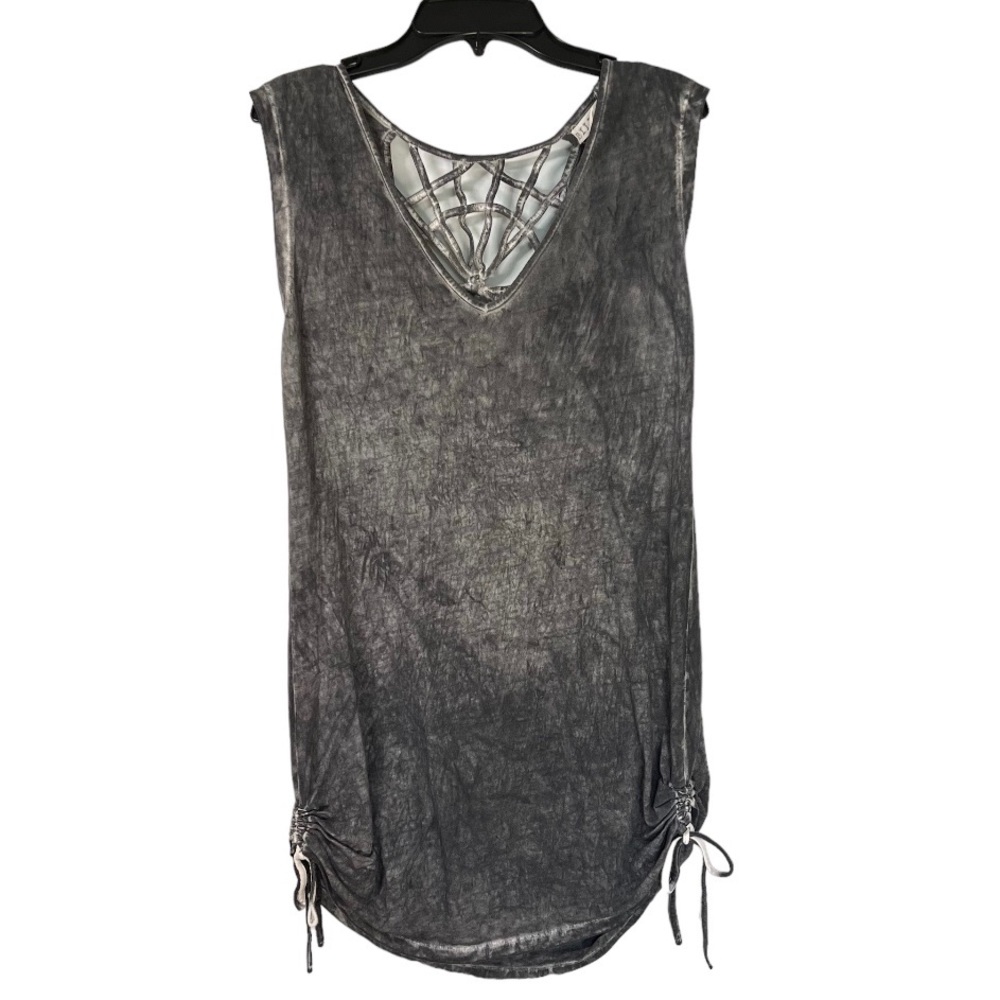 Billabong Charcoal Gray Sleeveless Dress with Macrame Back Size Small